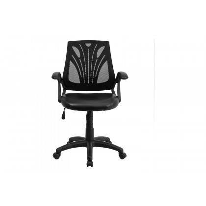 BLNK Sam Mid-Back Mesh Swivel Task Office Chair with Open Arms - LeatherSoft
