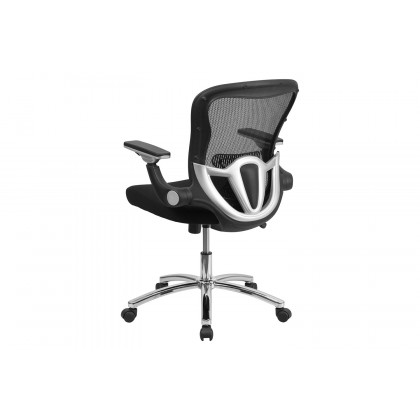 BLNK - Sam Mid-Back Mesh Executive Swivel Ergonomic Office Chair with Height Adjustable Flip-Up Arms