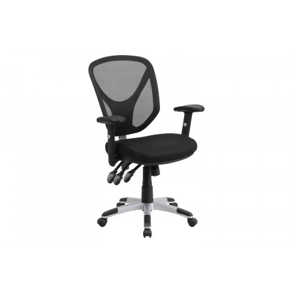 BLNK - Sam Mid-Back Mesh Multifunction Swivel Ergonomic Task Office Chair with Adjustable Arms