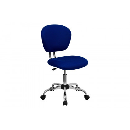 BLNK Beverly Mid-Back Mesh Padded Swivel Task Office Chair with Chrome Base - Blue