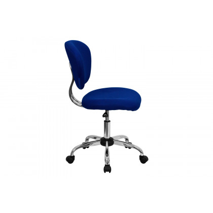 BLNK Beverly Mid-Back Mesh Padded Swivel Task Office Chair with Chrome Base - Blue