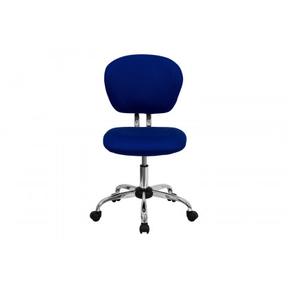 BLNK Beverly Mid-Back Mesh Padded Swivel Task Office Chair with Chrome Base - Blue