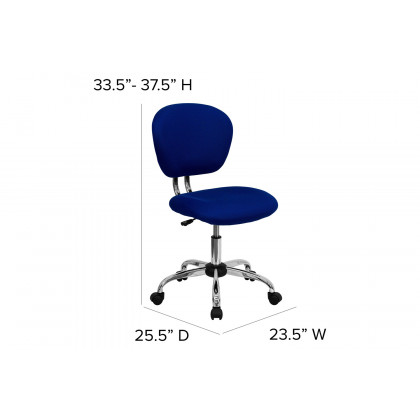 BLNK Beverly Mid-Back Mesh Padded Swivel Task Office Chair with Chrome Base - Blue