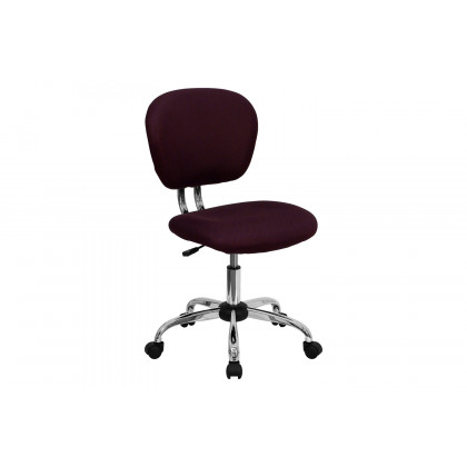 BLNK Beverly Mid-Back Mesh Padded Swivel Task Office Chair with Chrome Base - Burgundy
