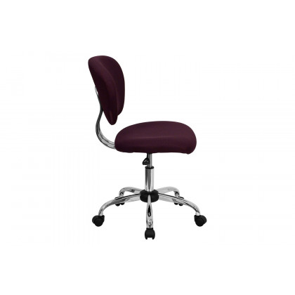 BLNK Beverly Mid-Back Mesh Padded Swivel Task Office Chair with Chrome Base - Burgundy
