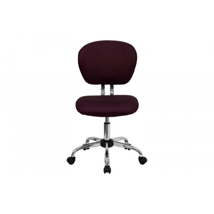 BLNK Beverly Mid-Back Mesh Padded Swivel Task Office Chair with Chrome Base - Burgundy