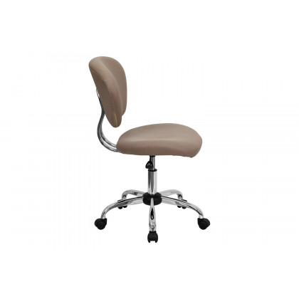 BLNK Beverly Mid-Back Mesh Padded Swivel Task Office Chair with Chrome Base - Coffee