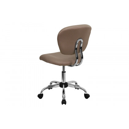 BLNK Beverly Mid-Back Mesh Padded Swivel Task Office Chair with Chrome Base - Coffee