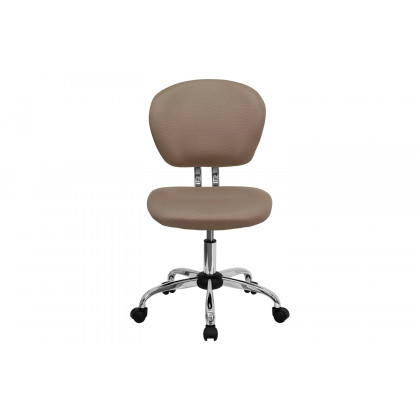 BLNK Beverly Mid-Back Mesh Padded Swivel Task Office Chair with Chrome Base - Coffee
