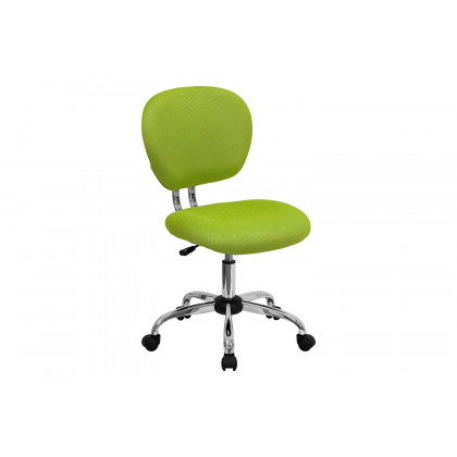 BLNK Beverly Mid-Back Mesh Padded Swivel Task Office Chair with Chrome Base - Apple Green