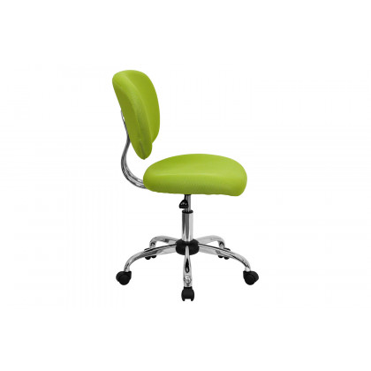 BLNK Beverly Mid-Back Mesh Padded Swivel Task Office Chair with Chrome Base - Apple Green