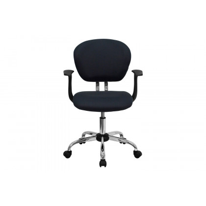 BLNK Beverly Mid-Back Mesh Padded Swivel Task Office Chair with Chrome Base - Gray, with Arms