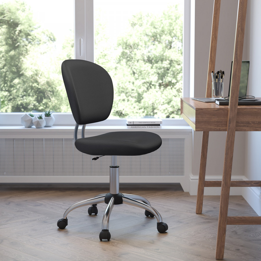 BLNK Beverly Mid-Back Mesh Padded Swivel Task Office Chair with Chrome Base - Gray