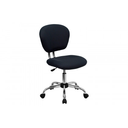 BLNK Beverly Mid-Back Mesh Padded Swivel Task Office Chair with Chrome Base - Gray