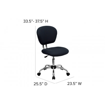 BLNK Beverly Mid-Back Mesh Padded Swivel Task Office Chair with Chrome Base - Gray