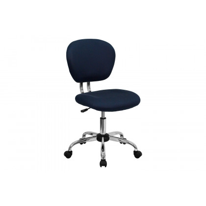BLNK Beverly Mid-Back Mesh Padded Swivel Task Office Chair with Chrome Base - Navy