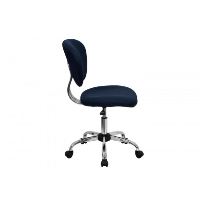 BLNK Beverly Mid-Back Mesh Padded Swivel Task Office Chair with Chrome Base - Navy
