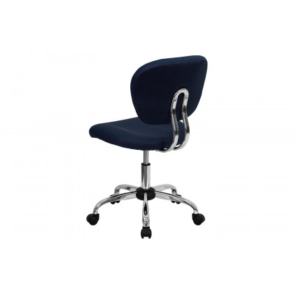 BLNK Beverly Mid-Back Mesh Padded Swivel Task Office Chair with Chrome Base - Navy