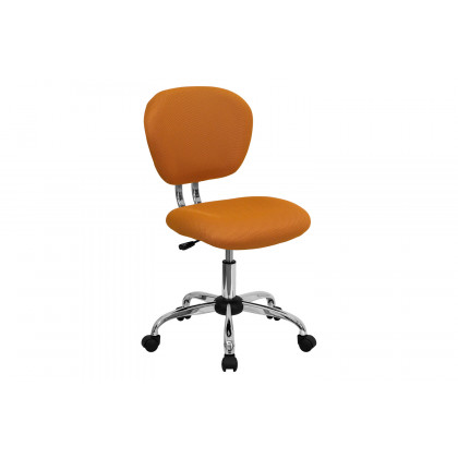 BLNK Beverly Mid-Back Mesh Padded Swivel Task Office Chair with Chrome Base - Orange