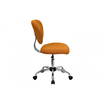 BLNK Beverly Mid-Back Mesh Padded Swivel Task Office Chair with Chrome Base - Orange