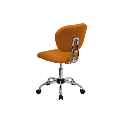 BLNK Beverly Mid-Back Mesh Padded Swivel Task Office Chair with Chrome Base - Orange