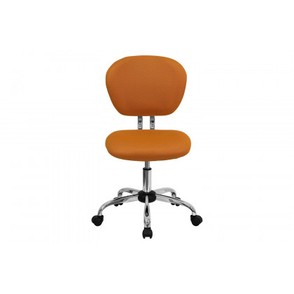BLNK Beverly Mid-Back Mesh Padded Swivel Task Office Chair with Chrome Base - Orange