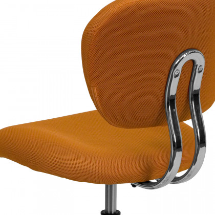 BLNK Beverly Mid-Back Mesh Padded Swivel Task Office Chair with Chrome Base - Orange