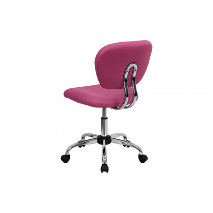 BLNK Beverly Mid-Back Mesh Padded Swivel Task Office Chair with Chrome Base - Pink