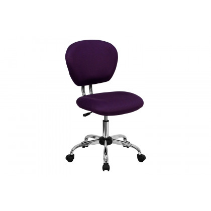 BLNK Beverly Mid-Back Mesh Padded Swivel Task Office Chair with Chrome Base - Purple