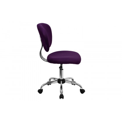 BLNK Beverly Mid-Back Mesh Padded Swivel Task Office Chair with Chrome Base - Purple