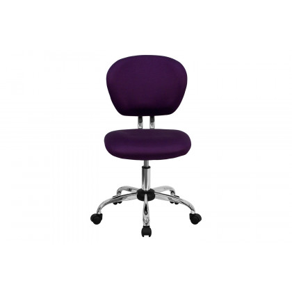 BLNK Beverly Mid-Back Mesh Padded Swivel Task Office Chair with Chrome Base - Purple