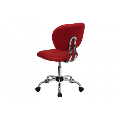 BLNK Beverly Mid-Back Mesh Padded Swivel Task Office Chair with Chrome Base - Red