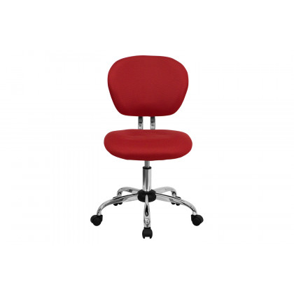 BLNK Beverly Mid-Back Mesh Padded Swivel Task Office Chair with Chrome Base - Red