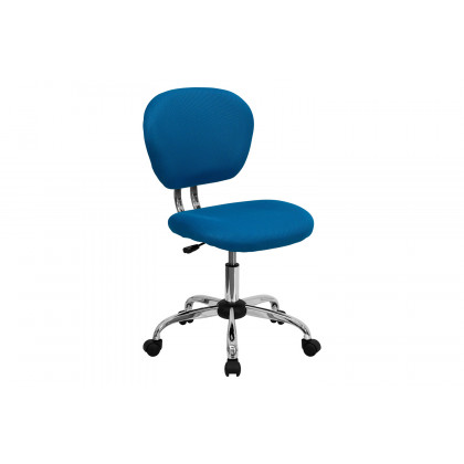 BLNK Beverly Mid-Back Mesh Padded Swivel Task Office Chair with Chrome Base - Turquoise
