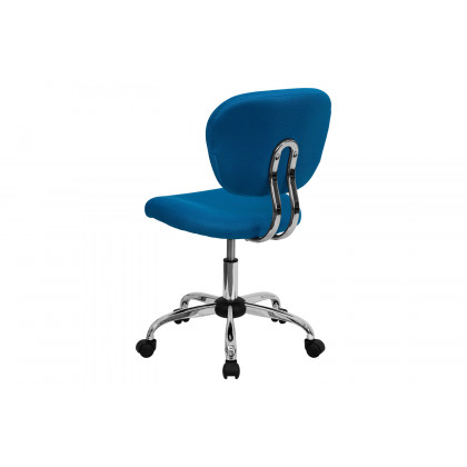 BLNK Beverly Mid-Back Mesh Padded Swivel Task Office Chair with Chrome Base - Turquoise