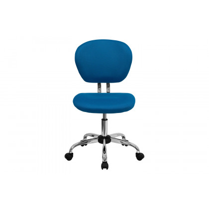 BLNK Beverly Mid-Back Mesh Padded Swivel Task Office Chair with Chrome Base - Turquoise