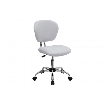 BLNK Beverly Mid-Back Mesh Padded Swivel Task Office Chair with Chrome Base - White