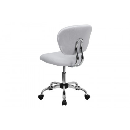 BLNK Beverly Mid-Back Mesh Padded Swivel Task Office Chair with Chrome Base - White