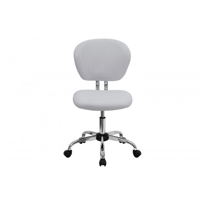 BLNK Beverly Mid-Back Mesh Padded Swivel Task Office Chair with Chrome Base - White