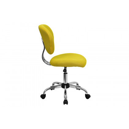 BLNK Beverly Mid-Back Mesh Padded Swivel Task Office Chair with Chrome Base - Yellow