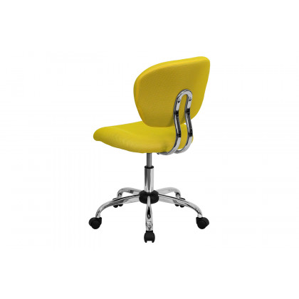 BLNK Beverly Mid-Back Mesh Padded Swivel Task Office Chair with Chrome Base - Yellow