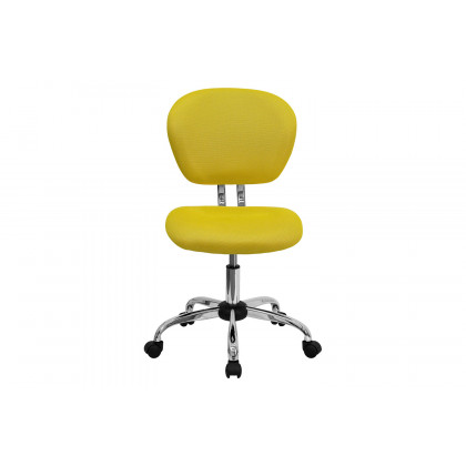 BLNK Beverly Mid-Back Mesh Padded Swivel Task Office Chair with Chrome Base - Yellow