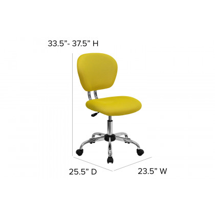 BLNK Beverly Mid-Back Mesh Padded Swivel Task Office Chair with Chrome Base - Yellow