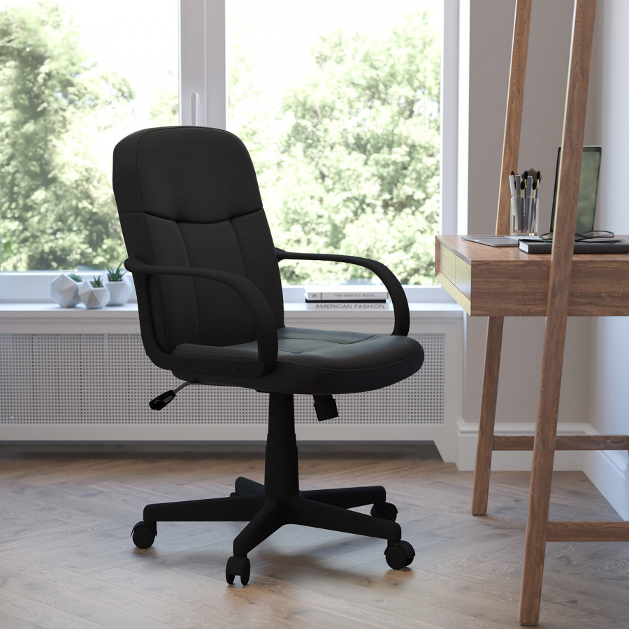 BLNK - Paulson Glove Vinyl Mid-Back Executive Swivel Office Chair with Arms