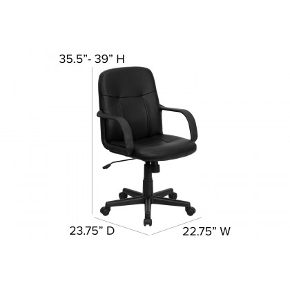BLNK - Paulson Glove Vinyl Mid-Back Executive Swivel Office Chair with Arms