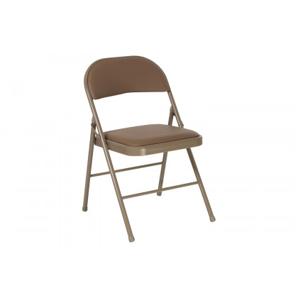 BLNK HERCULES Series Vinyl Double Braced Folding Chair - Beige