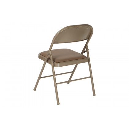 BLNK HERCULES Series Vinyl Double Braced Folding Chair - Beige