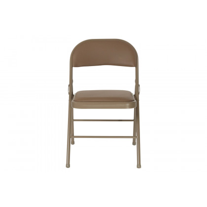BLNK HERCULES Series Vinyl Double Braced Folding Chair - Beige