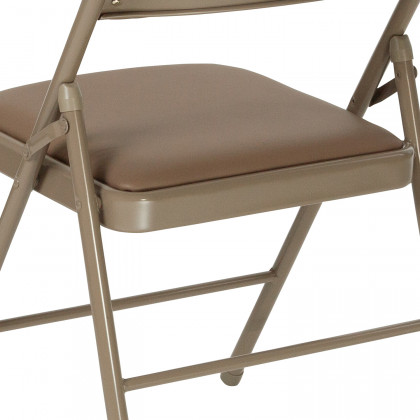 BLNK HERCULES Series Vinyl Double Braced Folding Chair - Beige