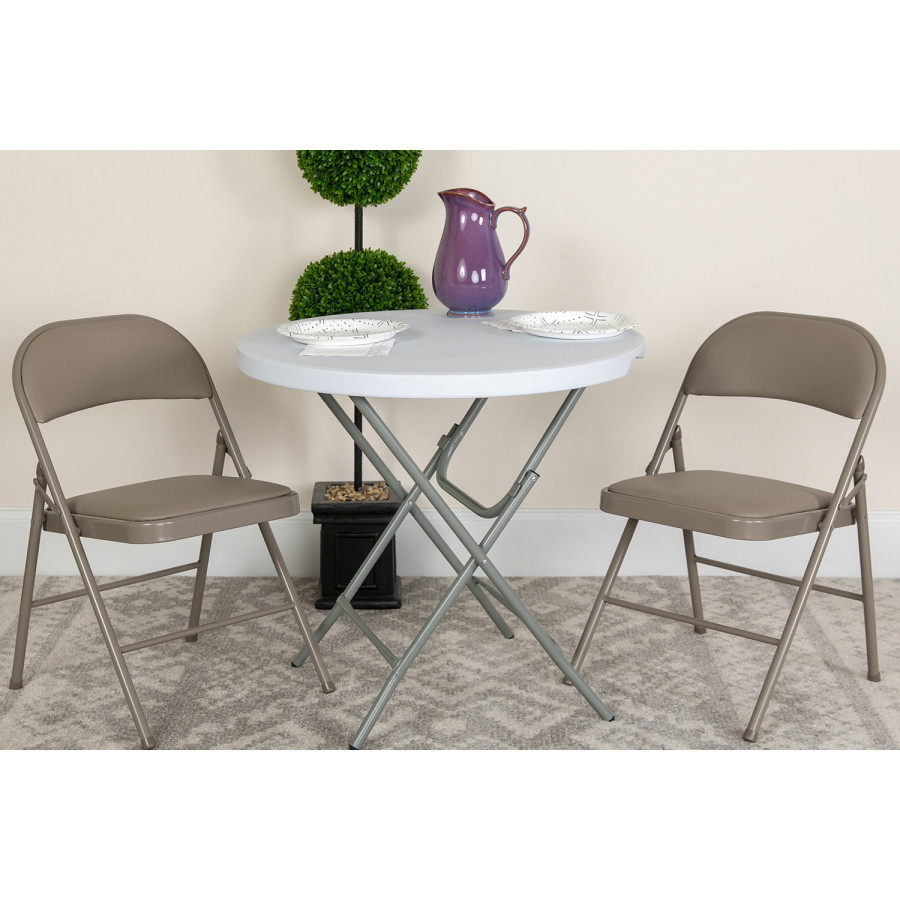 BLNK - HERCULES Series Vinyl Double Braced Folding Chair